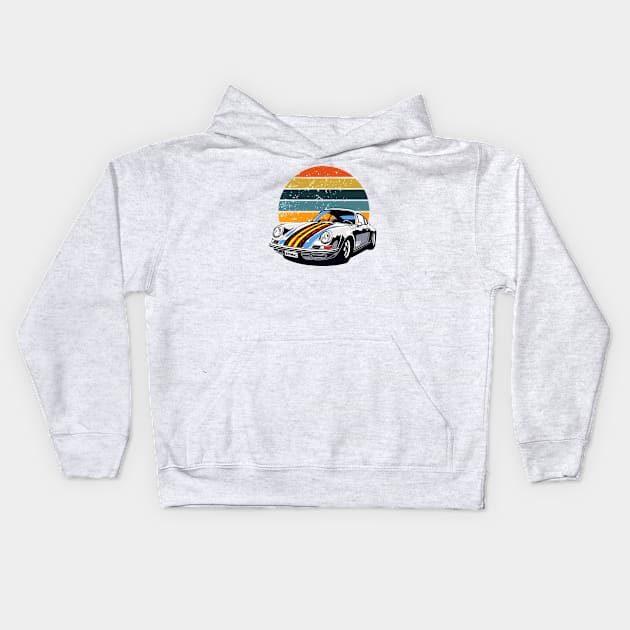 Sport Car Vintage Retro Kids Hoodie by SERVASTEAK